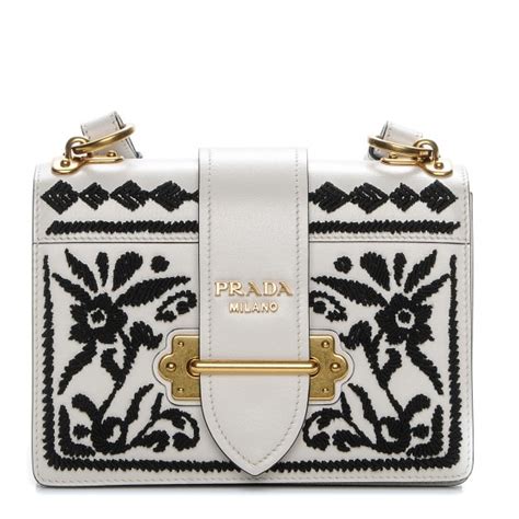 cahier bag prada white|Prada cahier bag embroidered.